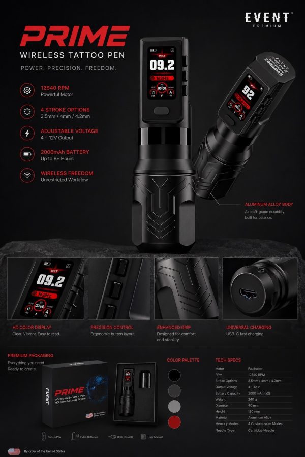 پن شارژی ایونت وینر Winner wireless tattoo machine